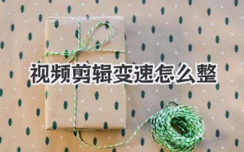 视频剪辑变速怎么整