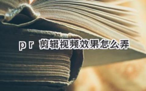 pr剪辑视频效果怎么弄