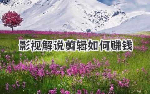 影视解说剪辑如何赚钱