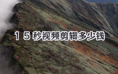 15秒视频剪辑多少钱