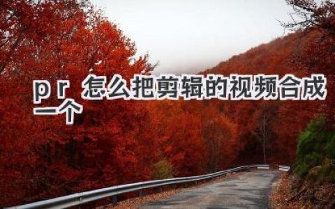 pr怎么把剪辑的视频合成一个