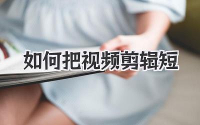 如何把视频剪辑短
