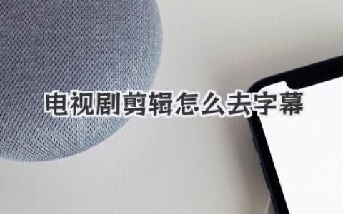 电视剧剪辑怎么去字幕