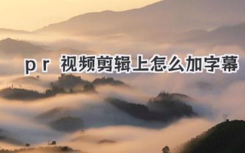 pr视频剪辑上怎么加字幕
