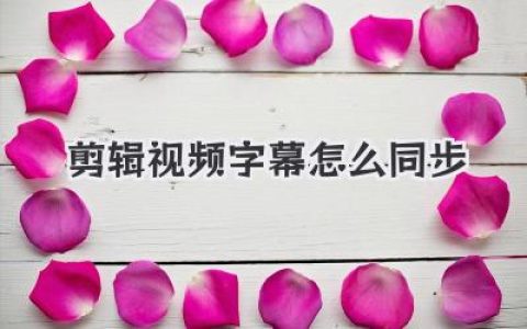 剪辑视频字幕怎么同步