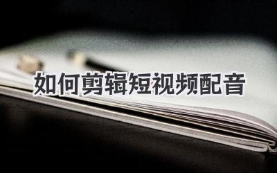 如何剪辑短视频配音