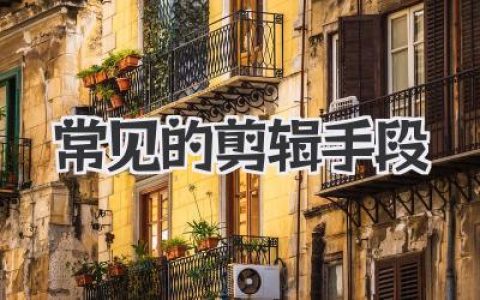 常见的剪辑手段