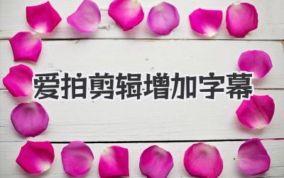 爱拍剪辑增加字幕