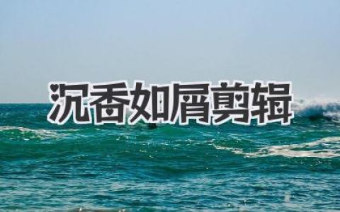 沉香如屑剪辑