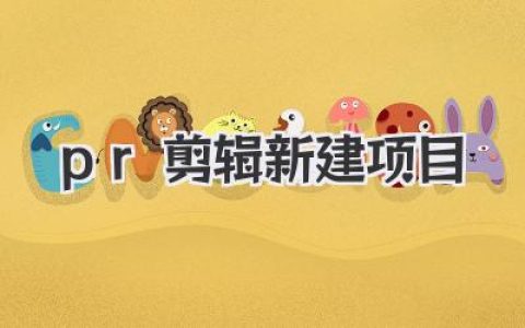 PR剪辑新建项目：新手入门必看！彻底弄懂Premiere Pro，告别迷茫。