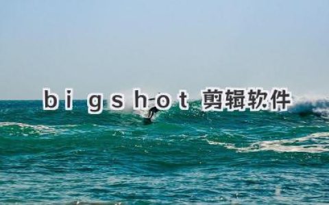 Bigshot剪辑软件：新手友好、功能强大的视频编辑利器，你的创作灵感从此释放！