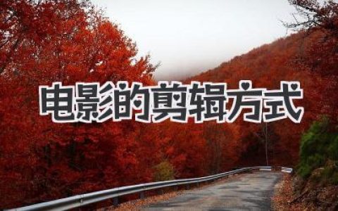 电影的剪辑方式