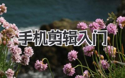 手机剪辑入门