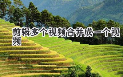 剪辑多个视频合并成一个视频