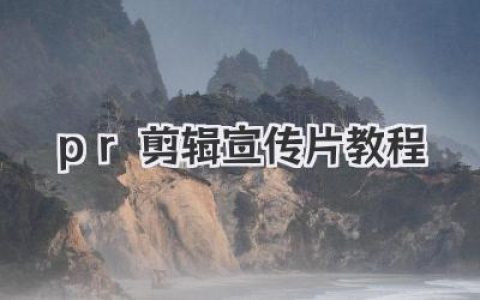 Premiere Pro剪辑宣传片教程：新手到高手，快速掌握PR宣传片制作技巧，打造引人入胜的品牌故事
