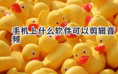 手机上什么软件可以剪辑音频
