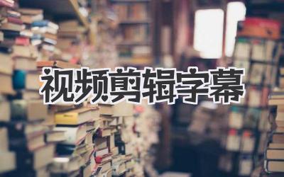 视频剪辑字幕