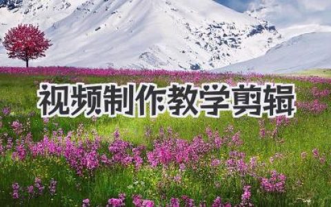 新手必看！视频制作教学剪辑全攻略：从入门到精通，打造你的专属精彩视界