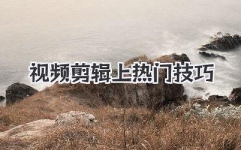 视频剪辑上热门技巧