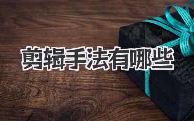 剪辑手法有哪些