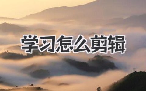 零基础也能搞定视频制作，手把手教你学习怎么剪辑出彩作品！