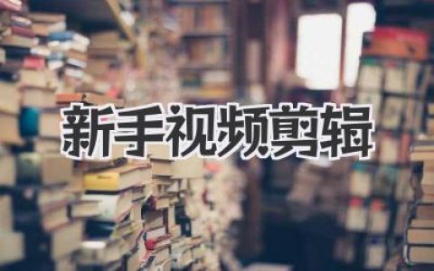 新手视频剪辑入门指南：从零开始，轻松打造你的精彩视频故事