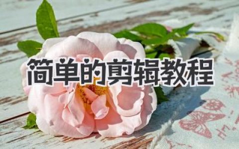 简单的剪辑教程