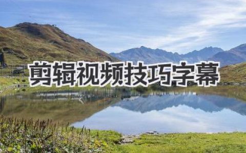 实用剪辑视频技巧字幕指南：让你的视频更上一层楼，快速掌握加字幕的各种姿势！