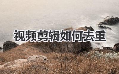 视频剪辑如何去重