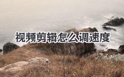 视频剪辑怎么调速度