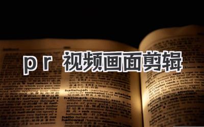 pr视频画面剪辑