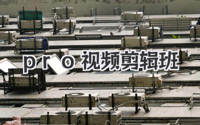 pro视频剪辑班