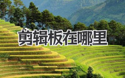 剪辑板在哪里