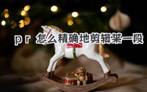 PR怎么精确地剪辑某一段？高手秘籍：告别手抖，精准到帧！