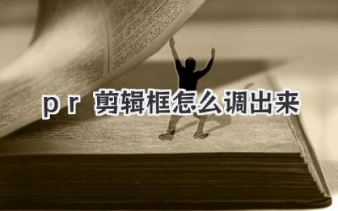 PR剪辑框怎么调出来？一招解决Premiere工具面板消失难题！