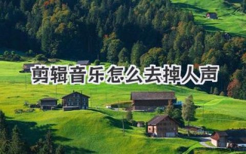 剪辑音乐怎么去掉人声？高手分享实操干货与血泪史