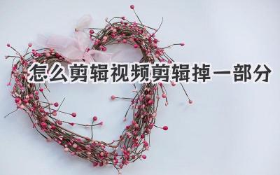 怎么剪辑视频剪辑掉一部分