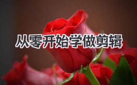 超详细！这份从零开始学做剪辑的独家心法，让你少走99%弯路。