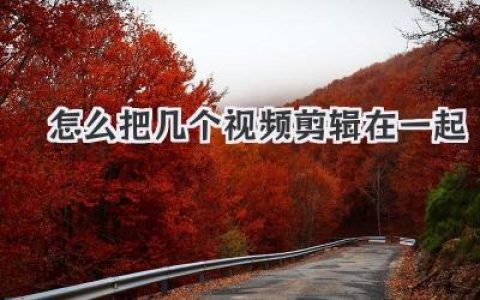 新手必看教程：怎么把几个视频剪辑在一起，其实超简单！