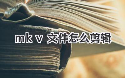 mkv文件怎么剪辑