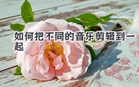 音乐拼接秘籍：教你如何把不同的音乐剪辑到一起，衔接丝滑！