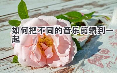如何把不同的音乐剪辑到一起