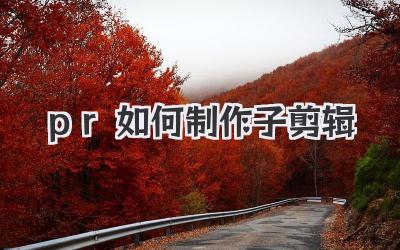 pr如何制作子剪辑