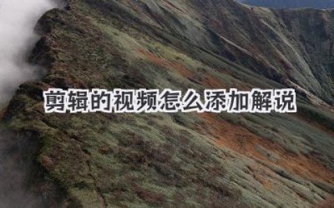 剪辑的视频怎么添加解说？独家秘笈，让你的作品开口说话！