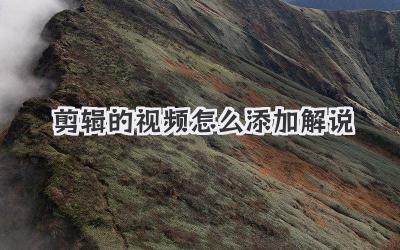 剪辑的视频怎么添加解说