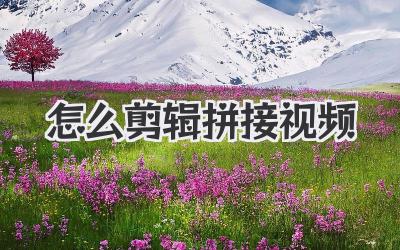 怎么剪辑拼接视频