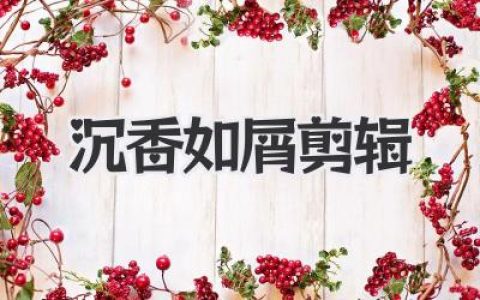 沉香如屑剪辑：B站大神教你如何剪出BE美学天花板