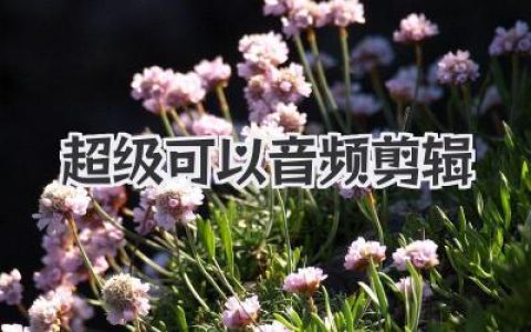 超级可以音频剪辑软件：新手秒变大神，免费好用教程！