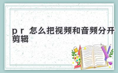 pr怎么把视频和音频分开剪辑