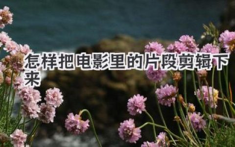 超详细教程：怎样把电影里的片段剪辑下来，新手也能秒懂！